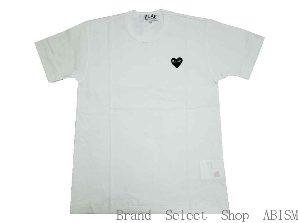 ★Talla de hombre★Play COMME des GARCONS ``Camiseta con parche de corazón negro'' [HOMBRE] [Blanco] [Hecho en Japón] [Nuevo] [AZ-T064]