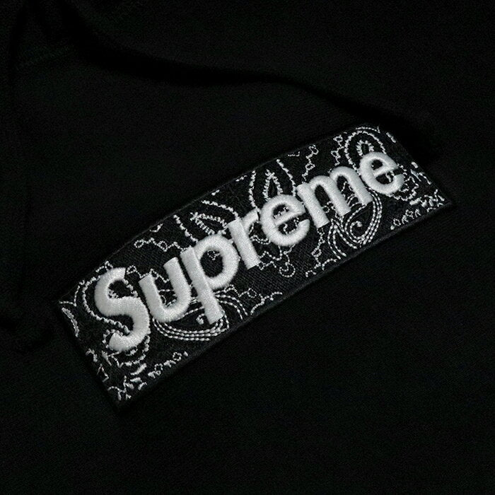 Supreme /Bandana Box Logo Hooded Sweatshirt /Bandana Box Logo Hooded Sweatshirt Hoodie Black / Black 2019AW Genuine New and Used [Used]