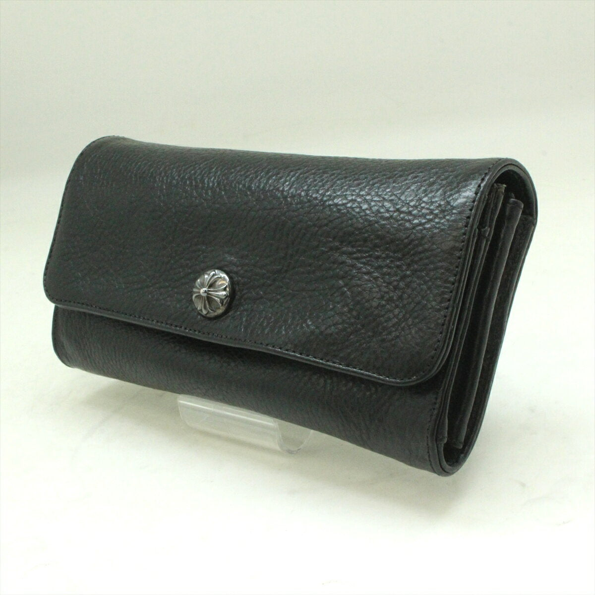 CHROME HEARTS JUDY Wallet Cross Ball Leather Black Men's Invoice included [Used] 24-070611 Used