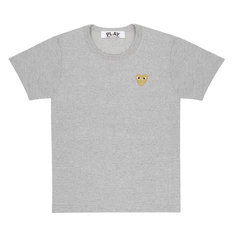 [Next day delivery] [Overseas shipping available] [Free shipping] [New] PLAY COMME des GARCONS T-shirt for women Popular design Gray fabric/Gold heart