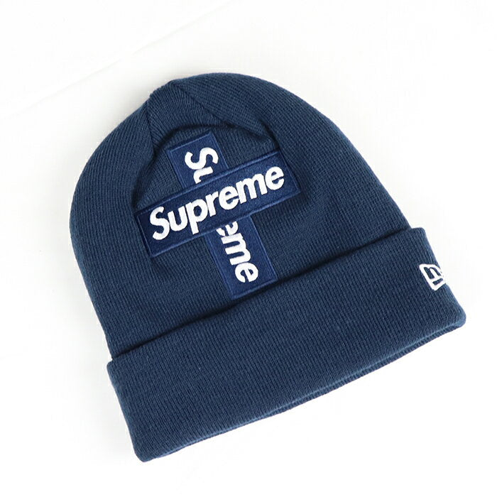 Supreme × New Era / Cross Box Logo Beanie / Cross Box Logo Beanie / Navy 2020FW Genuine New Used [Used]