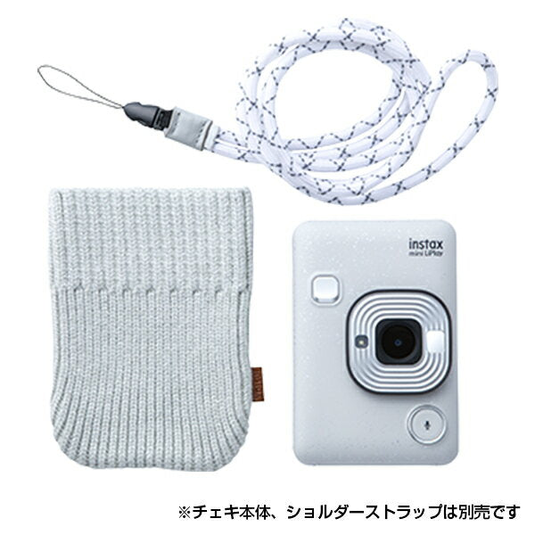 [Yu-Packet Shipping Free Shipping] Cheki Instax Mini LiPlay Knit Cover Stone White Fujifilm Ordered Product