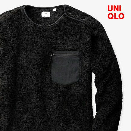 M Black [UNIQLO x Engineered Garments Fleece Pullover (Long Sleeve) Uniqlo x Engineered Garments Fleece Pullover Black Men's Women's Unisex Unisex Engineer