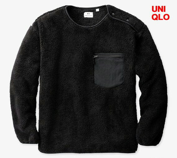 M Black [UNIQLO x Engineered Garments Fleece Pullover (Long Sleeve) Uniqlo x Engineered Garments Fleece Pullover Black Men's Women's Unisex Unisex Engineer