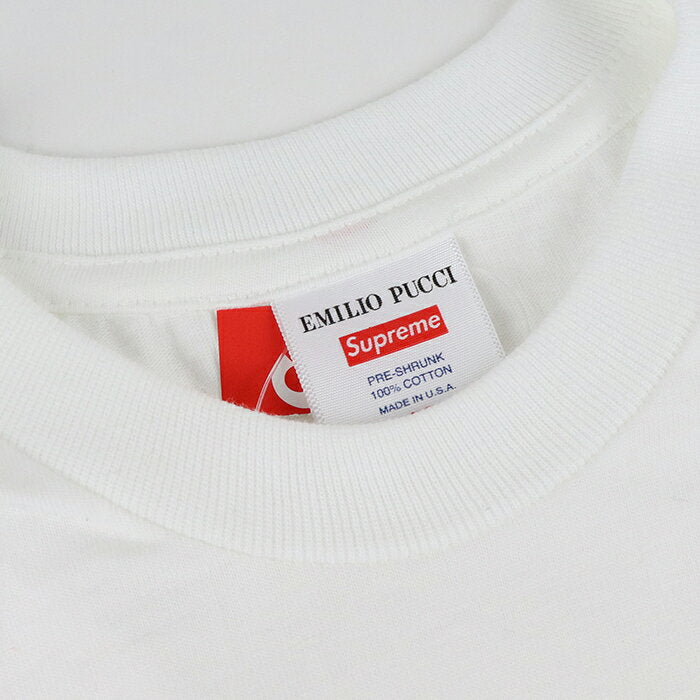 2021SS Supreme x Emilio Pucci Box Logo Tee White/Pink / Box Logo T-shirt White Pink White 2021SS Genuine New and Used Item [Used]