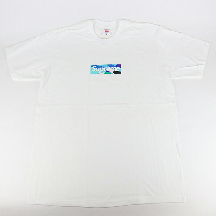 Camiseta con logo en caja blanca y azul Supreme x Emilio Pucci 2021SS / Camiseta con logo en caja blanca y azul 2021SS Artículo nuevo y usado genuino [Usado]