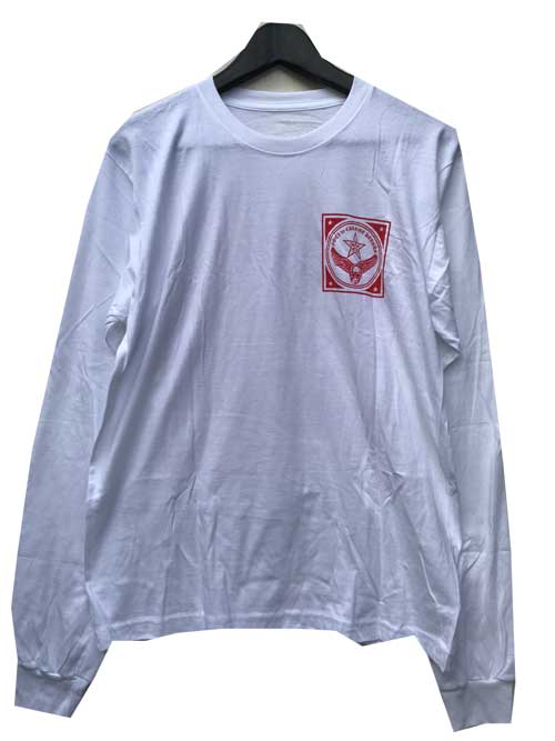 Talla L únicamente CORAZONES CROMADOS Camiseta manga larga Chrome Hearts FOTI camiseta larga blanca/roja