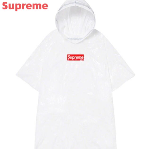 [Supreme 20SS Ballpark Poncho White Supreme Poncho Raincoat White BOX LOGO Box Logo 2020ss Novelty]