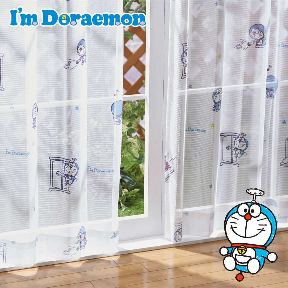 [¡Agotado!] Cantidad limitada] Doraemon Soy Doraemon Cortinas de encaje difíciles de ver desde el exterior, 100 x 198 cm de ancho, juego de 2 piezas [Sanrio Sanriozone] Personaje lavable Doraemon SB-508-S