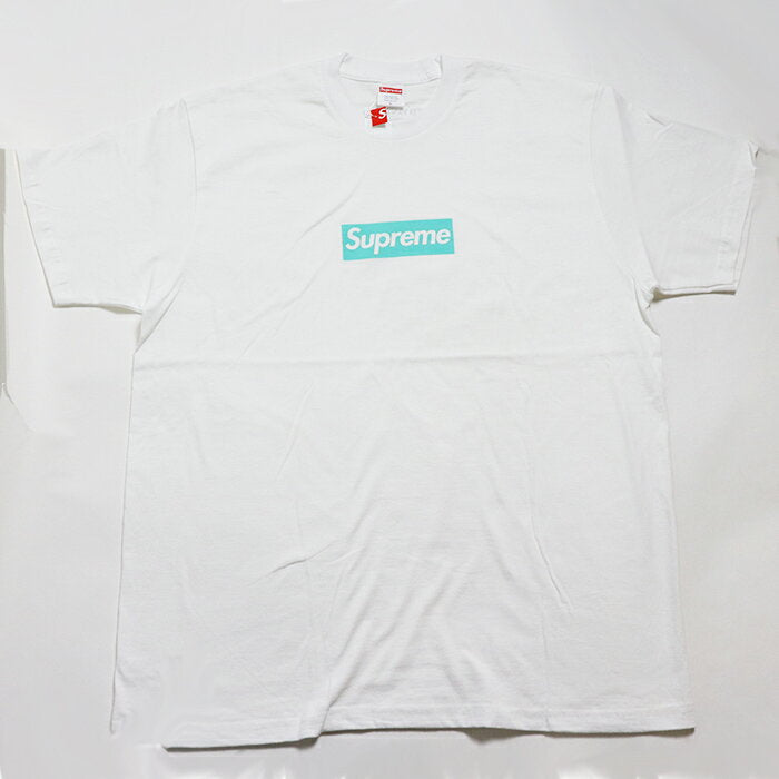 2021FW Supreme × Tiffany &amp; Co. / Supreme Tiffany Box Logo Tee / Box Logo T-shirt White / White 2021AW Producto genuino nacional Artículo nuevo y usado [Usado]