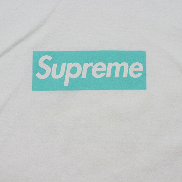 2021FW Supreme × Tiffany &amp; Co. / Supreme Tiffany Box Logo Tee / Box Logo T-shirt White / White 2021AW Producto genuino nacional Artículo nuevo y usado [Usado]