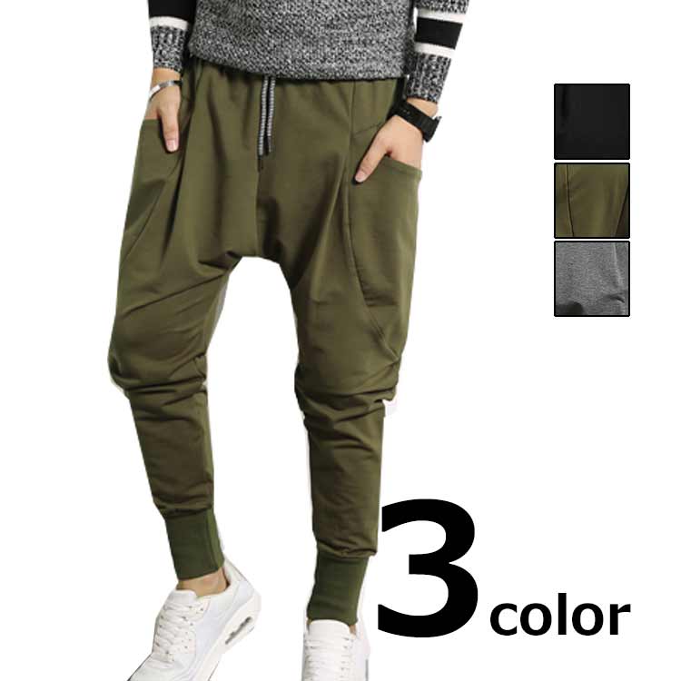 Jogger pants, casual pants, long length, men's, spring, autumn and winter, MUJI drawcord, big pocket, all 3 colors, M-5XL