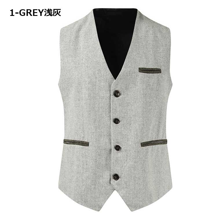 Bicolor Gilet Vest Casual Spring Autumn Winter Men's Plain Muji Chic Single 4x4 Slim All 3 Colors S-2XL