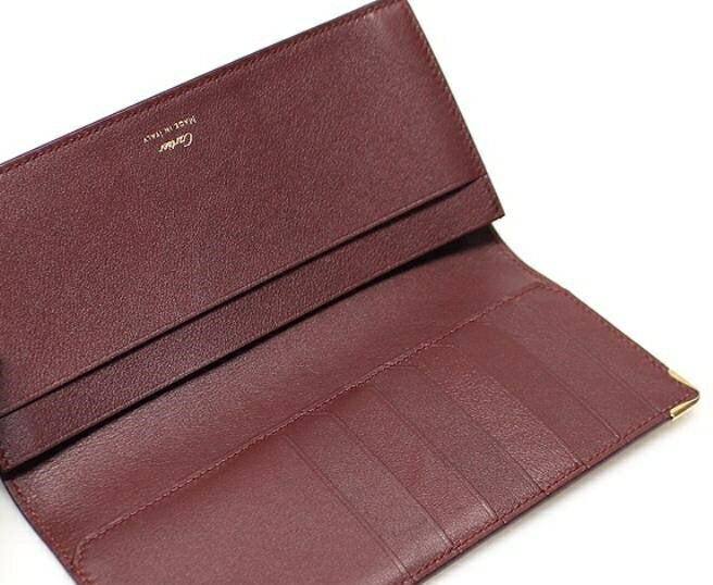 CARTIER L3001360INTERNATIONAL WALLET Must de Cartier International Wallet Calfskin Long Wallet Bordeaux x Gold *Backordered item