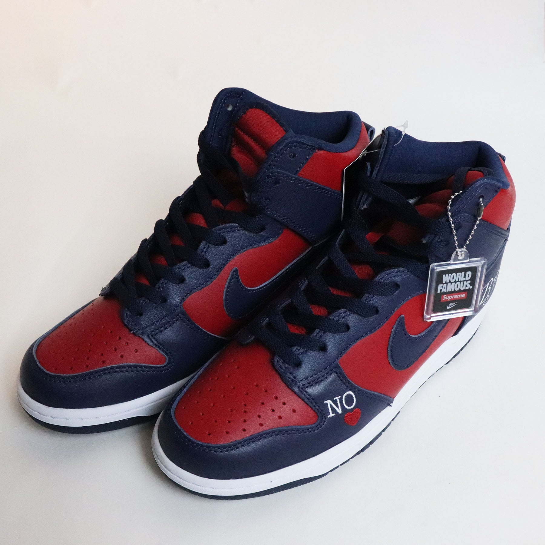 Supreme × Nike SB / Supreme × Nike Dunk High By Any Means "Rojo/Azul marino-Blanco" / Dunk High by Any Means Rojo/Azul marino [DN3741-600] 2022SS Genuino Nuevo y Usado [Usado]