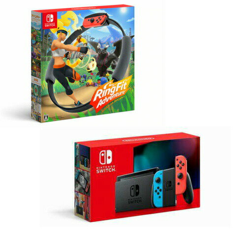 ☆"2-piece set"☆Nintendo Switch Joy-Con (L) Neon Blue/(R) Neon Red Body + Ring Fit [Free Shipping] [Same-day shipping, Saturday and public holidays]