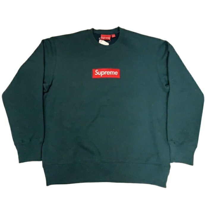 2022FW Supreme Box Logo Crewneck / Box Logo Crewneck Sweatshirt Dark Pine / Dark Pine Green 2022AW Genuine Tag New and Used Item [Used]