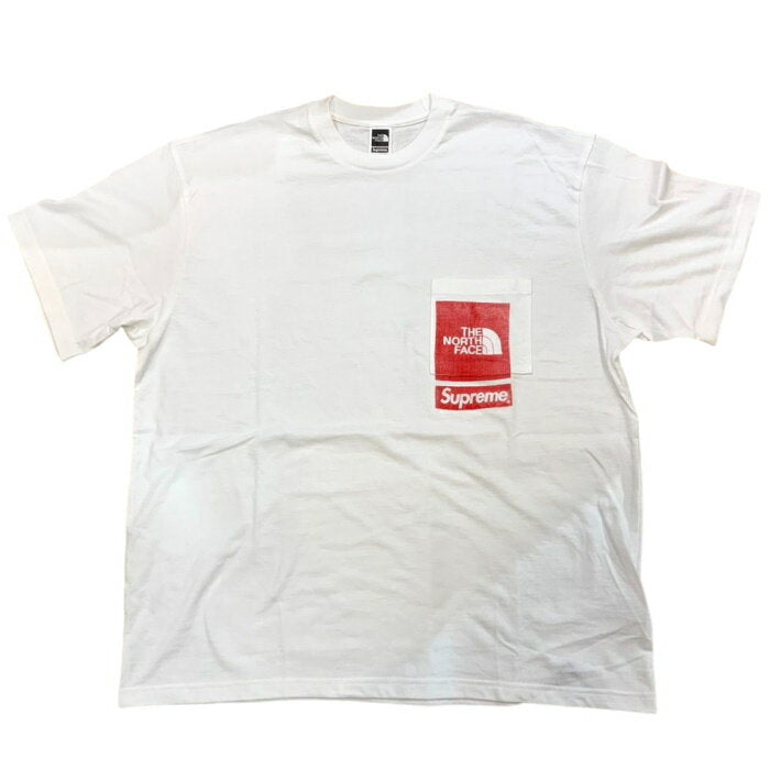 2023SS Supreme × THE NORTH FACE /Supreme The North Face Printed Pocket Tee /Printed Pocket T-shirt White / White Genuine New and Used [Used]