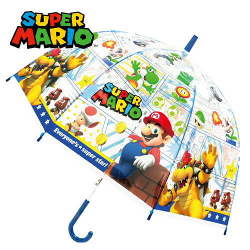 JP [SUPER MARIO Dome One Touch Vinyl Umbrella Comic 55cm] Rain gear Children's Umbrella Umbrella Miscellaneous Goods Bulk Goods Characters Fiberglass Pattern Kids Mario Super Mari