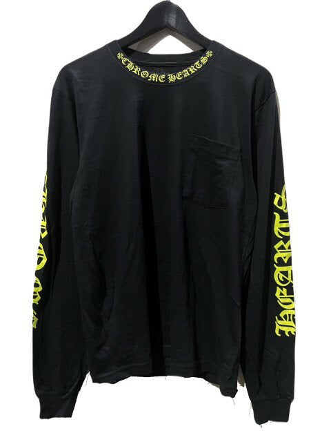 CHROME HEARTS Chrome Hearts Neck Logo Long T-shirt black/yellow