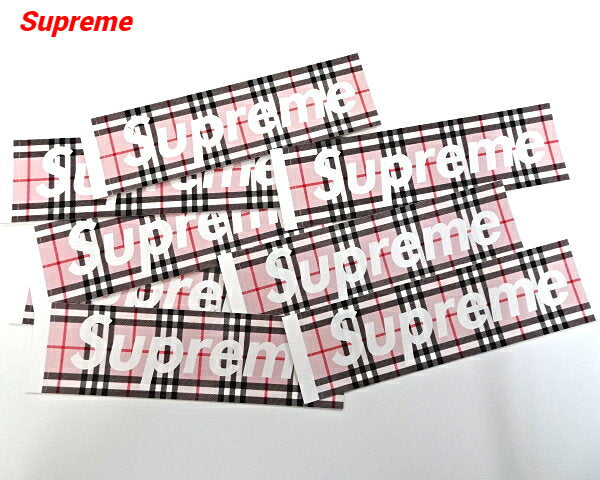 1 piece [Supreme Burberry Box LOGO Sticker PINK Supreme Burberry Box Logo Sticker Pink]