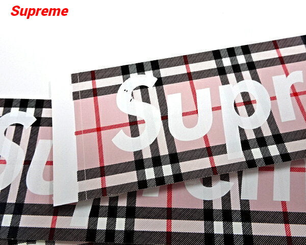 1 piece [Supreme Burberry Box LOGO Sticker PINK Supreme Burberry Box Logo Sticker Pink]