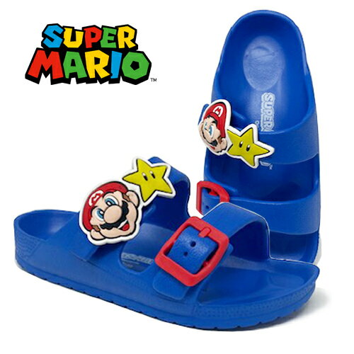 JP [SUPER MARIO belt sandals, Mario pattern, BL, 18~22cm] Kids, sandals, shoes, shoes, children, kindergarten, elementary school students, beach sandals, character goods, goods, shoes, sneakers