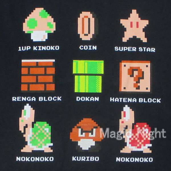 Camiseta de manga corta Super Mario Item Ver. Dark Navy [Camiseta estampada de Mario Enemy Characters Nokonoko Goribo Dark Navy Oficial] Talla SML LL Nekopos Envío Magic Knight SMB3459NA