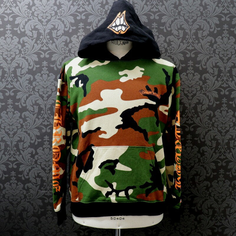 Chrome Hearts [CHROMEHEARTS] matty boy/Matty Boy/2022SS PPO CAUTION HD PLVR/pullover hoodie sweatshirt hoodie camouflage print Chomper/L size [Used] 111584