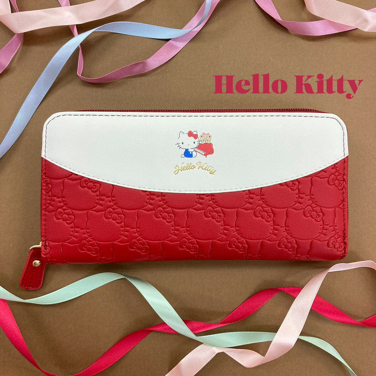 Cartera larga Hello Kitty Cinnamoroll My Melody Kuromi Pochacco Kitty-chan Cinnamon aprobada oficialmente por Sanrio Cartera con personajes de Sanrio Cartera larga redonda Linda cartera con relieve para mujer