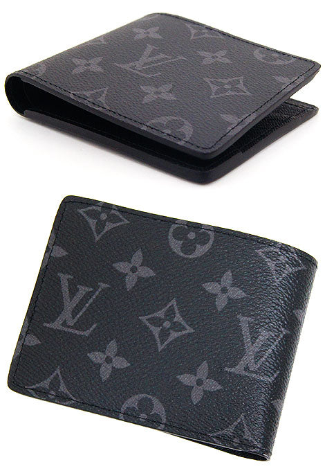 LOUIS VUITTON M61695 Monogram Eclipse Bifold Wallet without Coin Purse Portefeuille Multiple Men's New [Free Shipping]