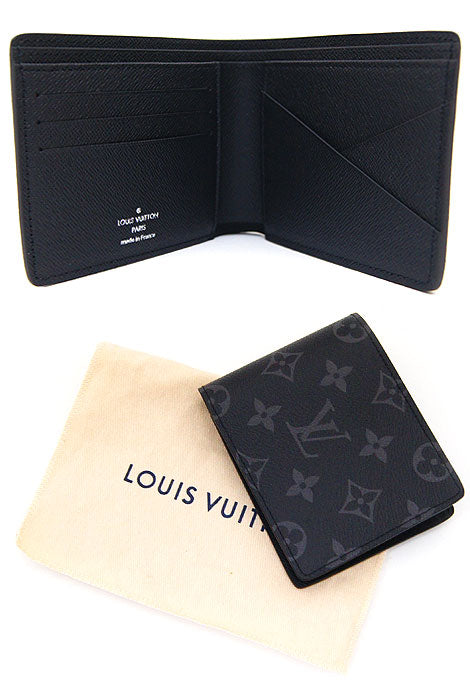 Cartera plegable sin monedero LOUIS VUITTON M61695 Monogram Eclipse para hombre, nueva [Envío gratuito]