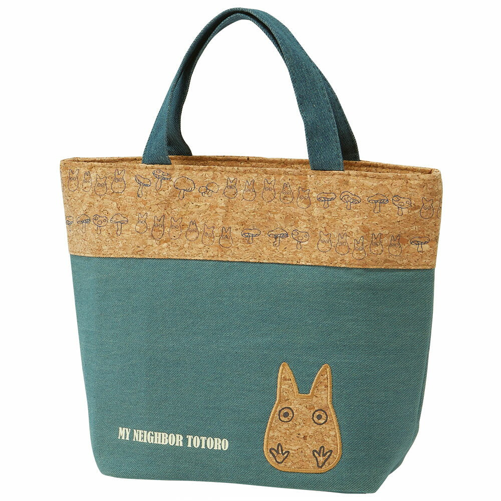 [20x points on the 12th - 30th] Cork x Denim Lunch Bag M My Neighbor Totoro Character Lunch Box Lunch Outing Handbag Stylish Studio Ghibli KBCO2 4973307389351 Skater