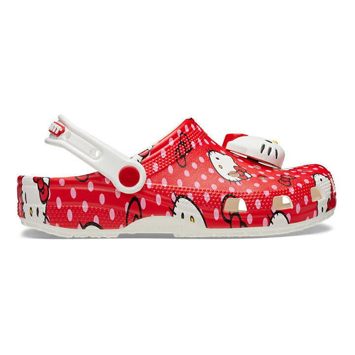 "40% DE DESCUENTO" Crocs Crocs [Sandalias para hombre y mujer] Zuecos clásicos rojos Hello Kitty/Zuecos clásicos rojos Hello Kitty/Sanrio | **