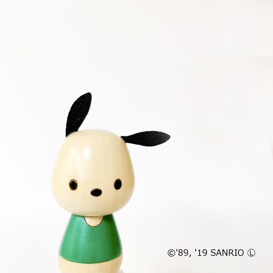 Pochacco [Personaje Kokeshi] Mi Melo Presente Regalo Adorno de Interior Elegante Lindo Hogar Tiempo Vivir Quedarse en casa Curación Madera Hecho en Japón Artesanías tradicionales Kitty-chan Sanrio Perro Li