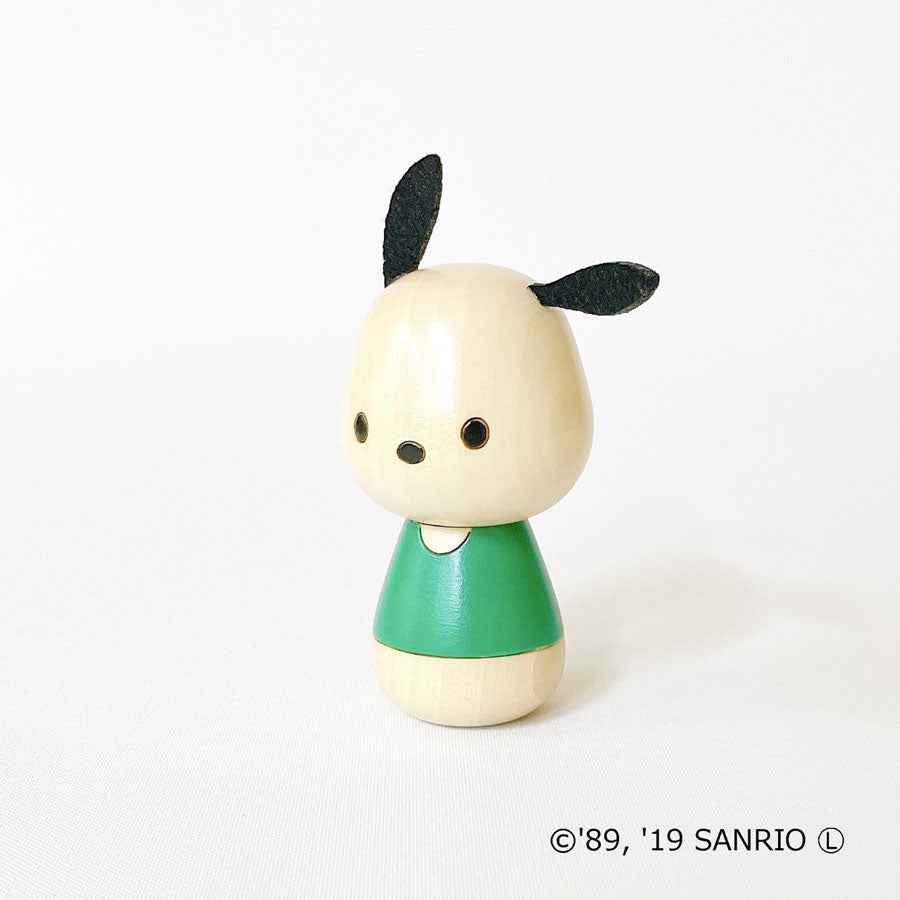 Pochacco [Personaje Kokeshi] Mi Melo Presente Regalo Adorno de Interior Elegante Lindo Hogar Tiempo Vivir Quedarse en casa Curación Madera Hecho en Japón Artesanías tradicionales Kitty-chan Sanrio Perro Li