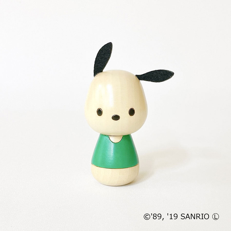 Pochacco [Personaje Kokeshi] Mi Melo Presente Regalo Adorno de Interior Elegante Lindo Hogar Tiempo Vivir Quedarse en casa Curación Madera Hecho en Japón Artesanías tradicionales Kitty-chan Sanrio Perro Li