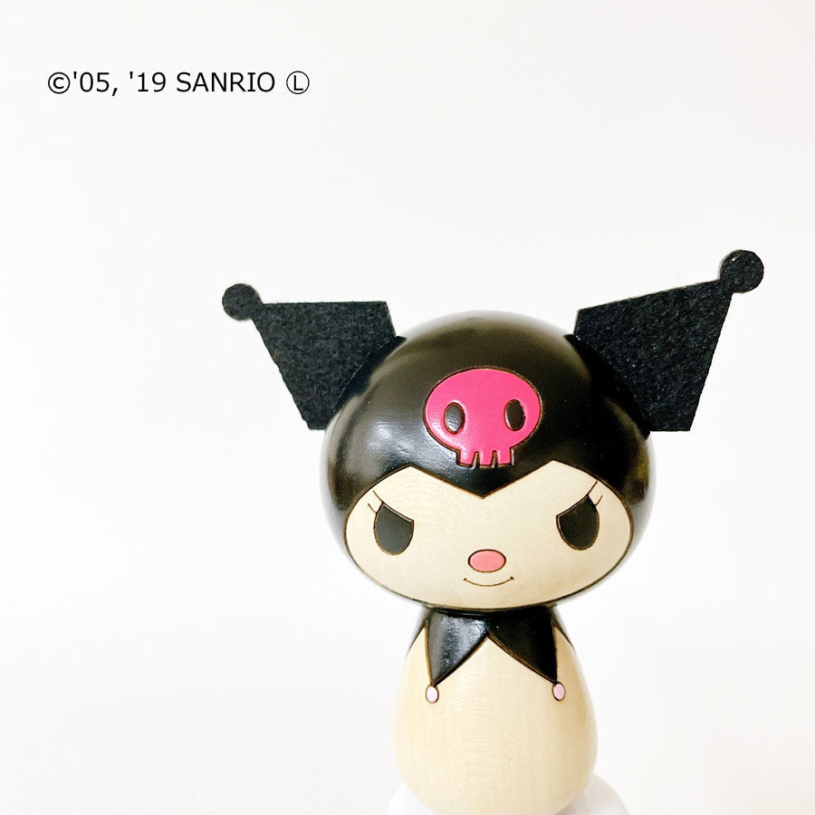 Kuromi Kokeshi [Personaje Kokeshi] Kuromi Bienes Mi Melo Presente Regalo Lindo Hogar Tiempo Vivir Quedarse en casa Curación Interior Madera Hecho en Japón Artesanía tradicional Kitty-chan Sanrio Nosotros