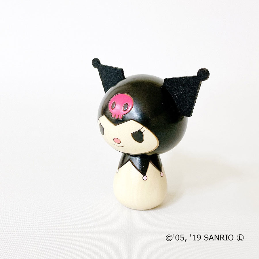 Kuromi Kokeshi [Personaje Kokeshi] Kuromi Bienes Mi Melo Presente Regalo Lindo Hogar Tiempo Vivir Quedarse en casa Curación Interior Madera Hecho en Japón Artesanía tradicional Kitty-chan Sanrio Nosotros