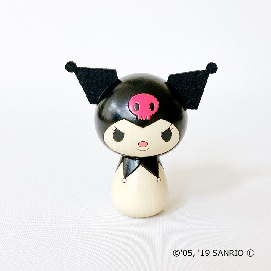 Kuromi Kokeshi [Personaje Kokeshi] Kuromi Bienes Mi Melo Presente Regalo Lindo Hogar Tiempo Vivir Quedarse en casa Curación Interior Madera Hecho en Japón Artesanía tradicional Kitty-chan Sanrio Nosotros