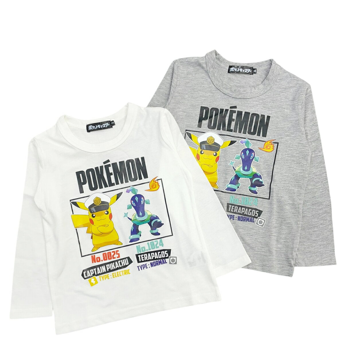 Pokemon Terrapagos Long Sleeve T-shirt Pokemon Spring Summer Autumn Children's Clothing Kids Boys Boys Character Game 110 120 130 [Mail order up to 3 items]