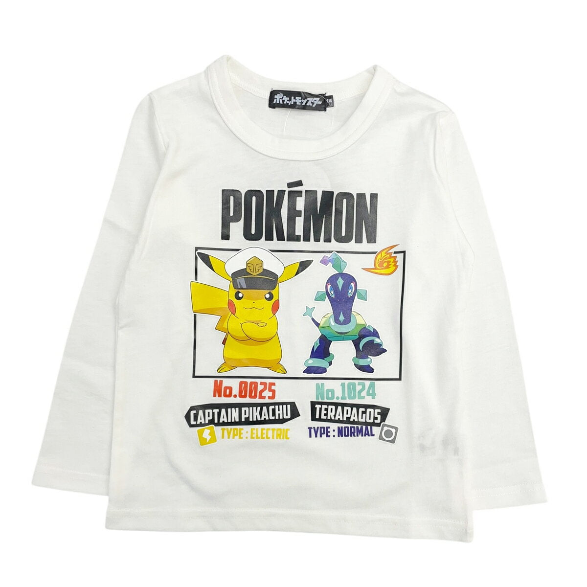 Pokemon Terrapagos Long Sleeve T-shirt Pokemon Spring Summer Autumn Children's Clothing Kids Boys Boys Character Game 110 120 130 [Mail order up to 3 items]