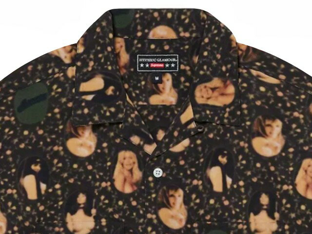 SUPREME Tops HYSTERIC GLAMOUR Hysteric Glamour Collaboration 21SS New Black Blurred Girls Rayon S/S Shirt BLACK Short Sleeve Rayon Shirt Black