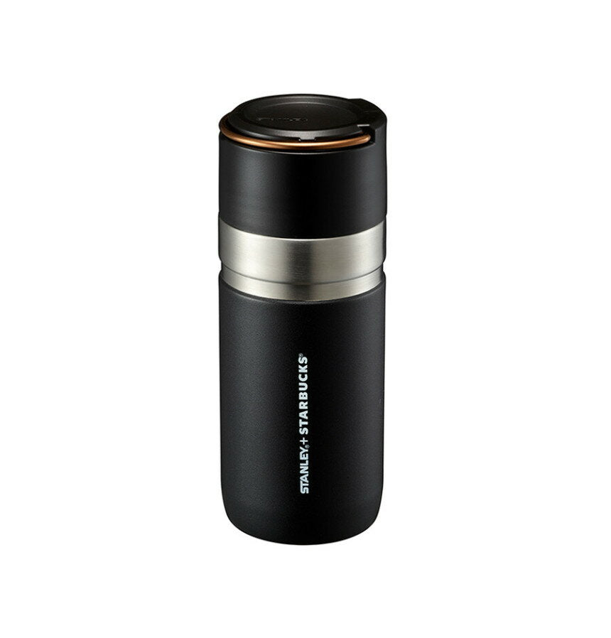 ★Free shipping★ [STARBUCKS] STARBUCKS SS Black & Gold STANLEY Tumbler 500ml bottle Thermal and cold bottle Water bottle Thermal and cold tumbler Portable stainless steel Can be mounted on the car Office Outdoor Leisure