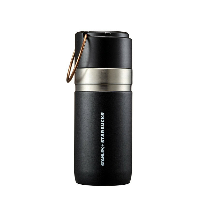 ★Free shipping★ [STARBUCKS] STARBUCKS SS Black & Gold STANLEY Tumbler 500ml bottle Thermal and cold bottle Water bottle Thermal and cold tumbler Portable stainless steel Can be mounted on the car Office Outdoor Leisure