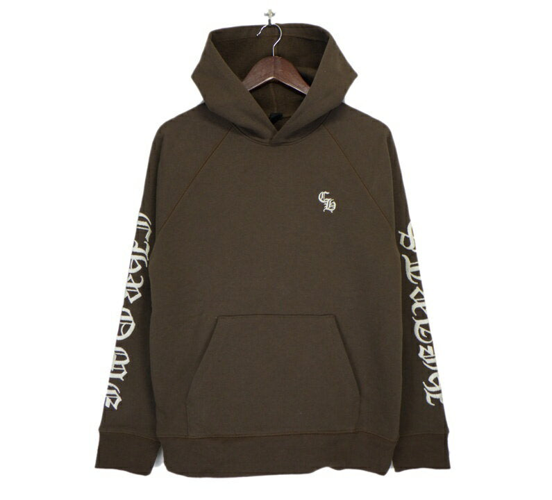 Chrome Hearts CHROME HEARTS [Y NOT SLO RIDE HD PLVR] Wynott arm logo embroidered pullover sweatshirt hoodie brown size M n7970 [used]