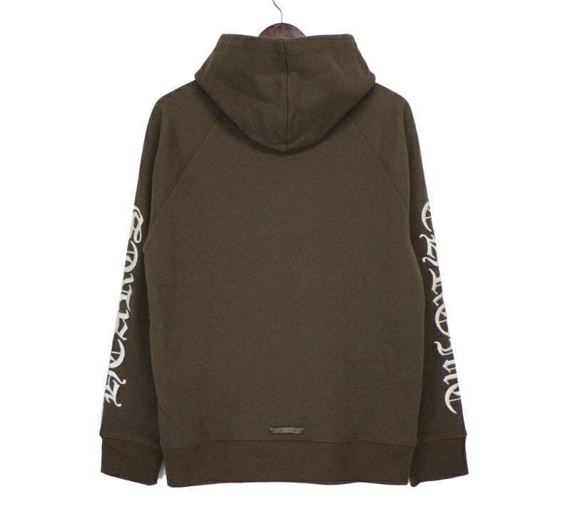 Chrome Hearts CHROME HEARTS [Y NOT SLO RIDE HD PLVR] Wynott arm logo embroidered pullover sweatshirt hoodie brown size M n7970 [used]