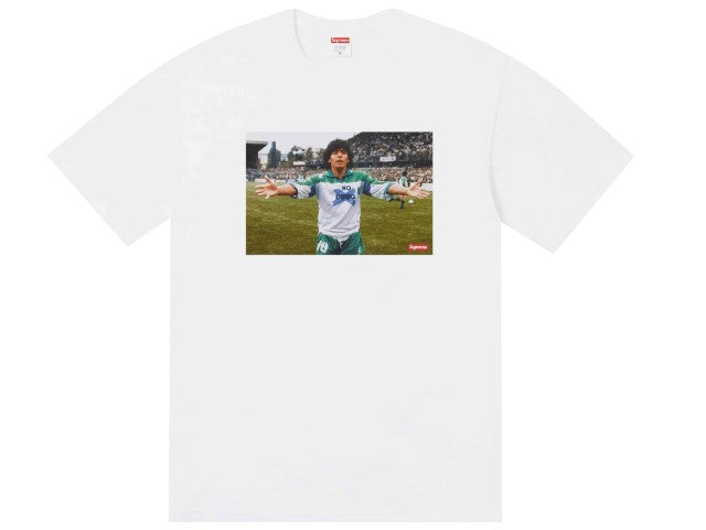 Camiseta SUPREME Tops 24SS Nueva camiseta blanca Maradona Camiseta blanca con foto de Maradona