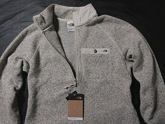 Genuine genuine◆The North Face◆Thick knit half zip fleece/GORDON LYONS■SANDSTONE/Metallic light beige■New/USA limited■7B8 SWEATER