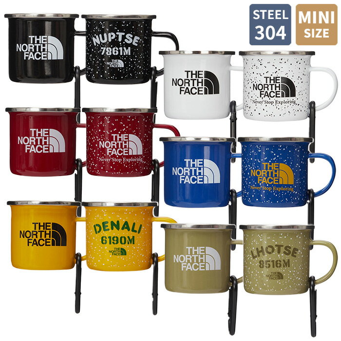 [Limited time only 10% OFF] THE NORTH FACE Cup TNF ENAMEL CUP MINI NA5CQ00 NA5CQ01 ☆ Cup Enamel Cup Enamel Coating Mug Kitchen Tableware Carabiner included BBQ BBQ Korea North